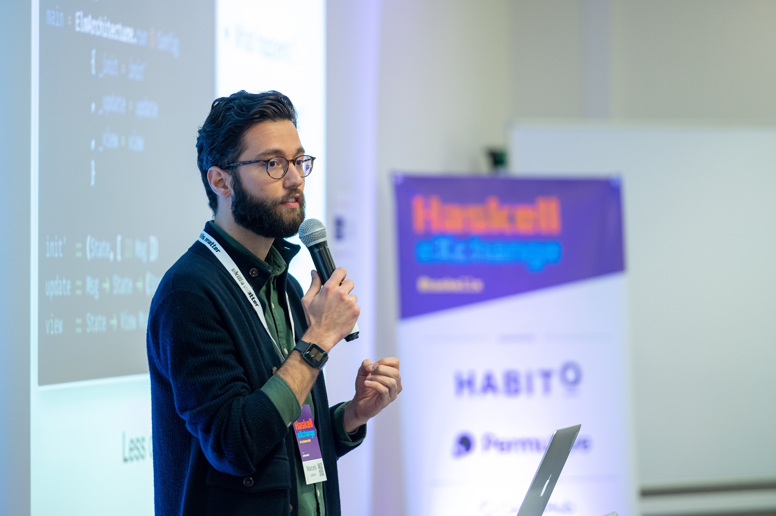 Giving a talk at the Haskell Exchange 2019